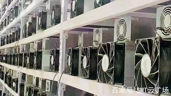 A modern mining farm showcasing rows of mining machines