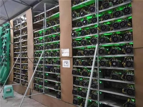 ASIC Miner operating inside a professional mining rig